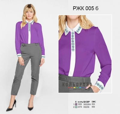 Рубашка женская комбинированая РЖК-005Б